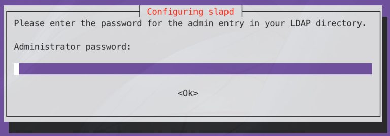 Create & Confirm LDAP Password